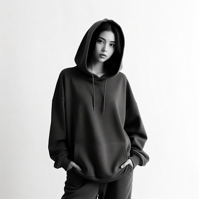 Asian woman in hoodie