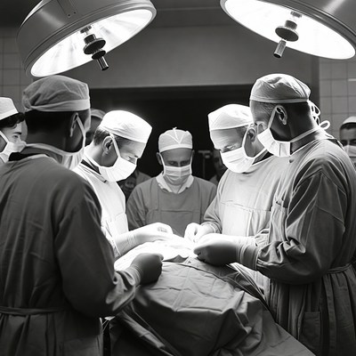 Surgeons Performing Operation in Operating Room