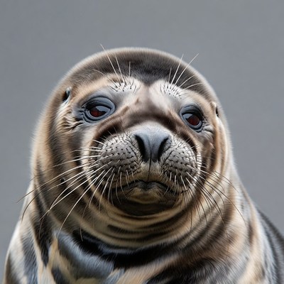 Close-up harbor seal face