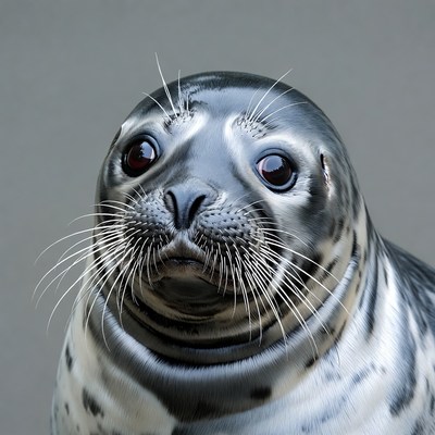 Close-up harbor seal face