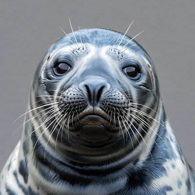 Close-up of cute baby harp seal