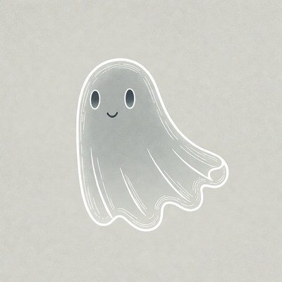 Cute smiling ghost illustration