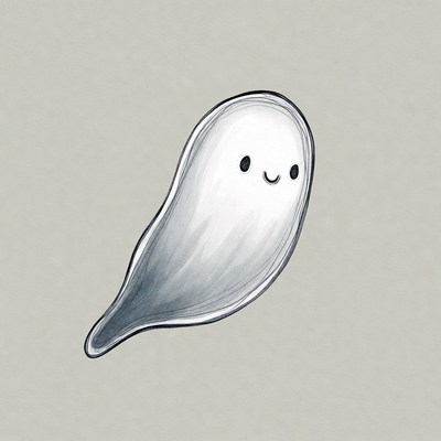 Cute smiling ghost illustration