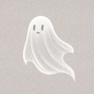 Cute smiling ghost illustration