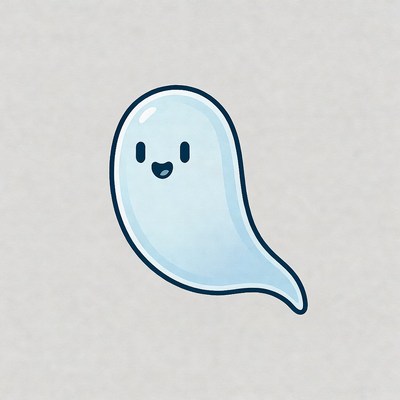 Cute smiling ghost illustration