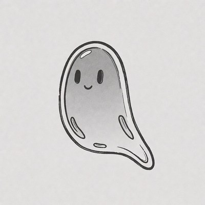 Cute smiling ghost illustration
