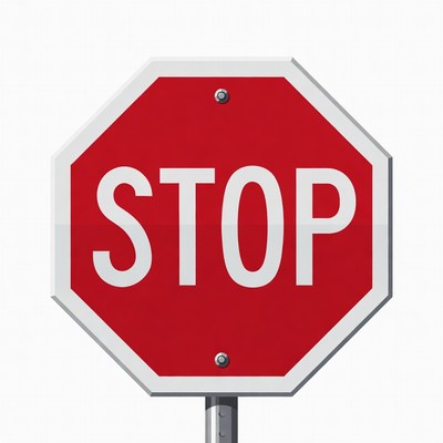 Red Stop Sign on Pole
