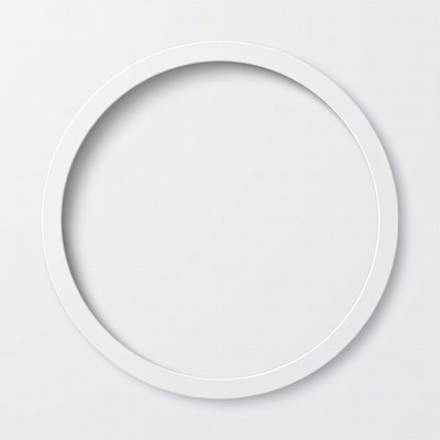 White Circular Frame Isolated