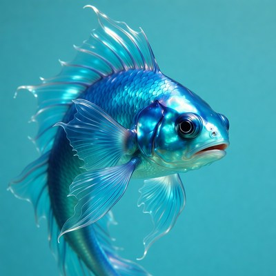 Shiny Blue Betta Fish