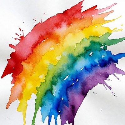 Colorful Watercolor Rainbow Splash