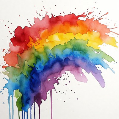 Rainbow Watercolor Splash