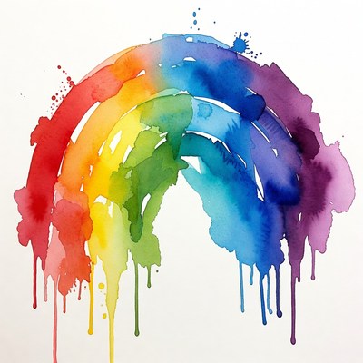 Watercolor Rainbow Illustration