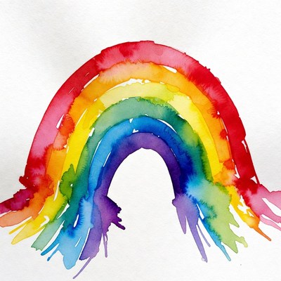 Watercolor rainbow illustration