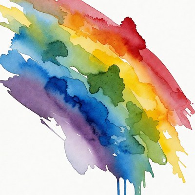 Watercolor Rainbow Paint Splash