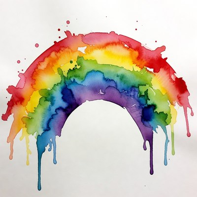 Colorful Watercolor Rainbow Illustration
