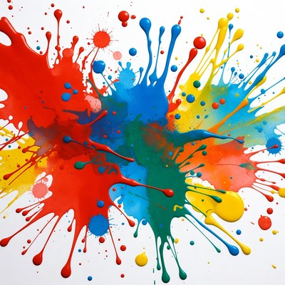 Colorful Paint Splatter Explosion