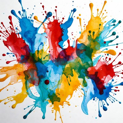 Colorful Paint Splatter Explosion