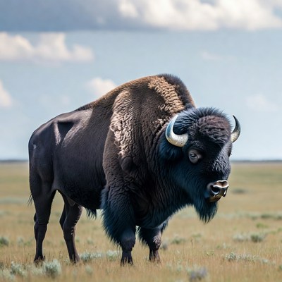 Bison standing in grassy field