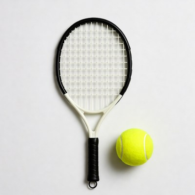 Tennis racket and ball