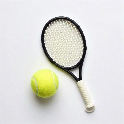 Tennis racket and ball