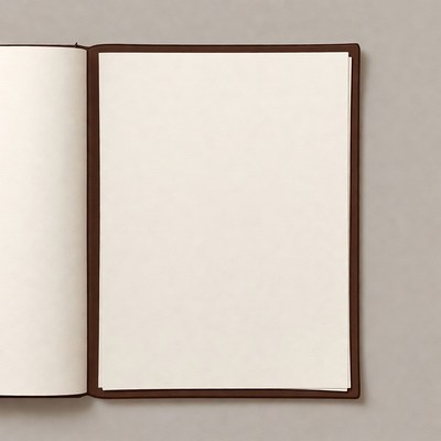Open Brown Leather Notebook