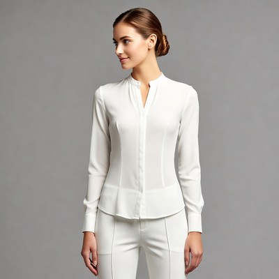 Woman in white blouse and pants