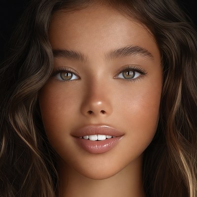 Beautiful young woman smiling close-up