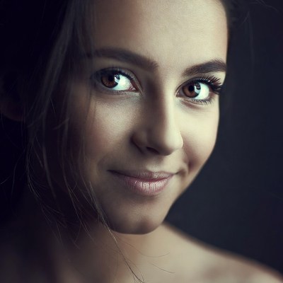 Young woman smiling close-up portrait
