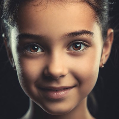 Smiling girl with brown eyes