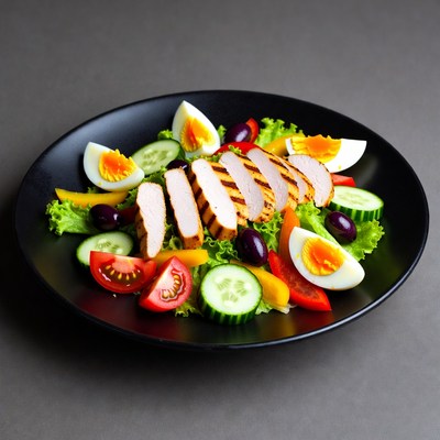 Grilled Chicken Salad with Eggs