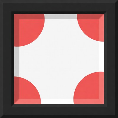 Red Circle Japanese Flag in Black Frame