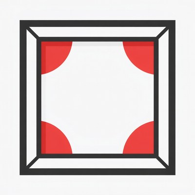 Red Cornered Picture Frame Icon