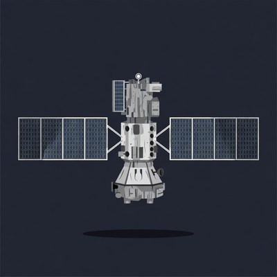 Satellite with solar panels