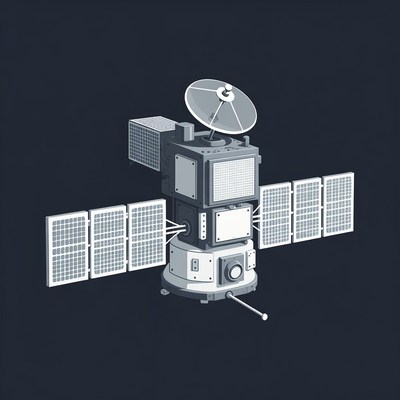 Space satellite with solar panels