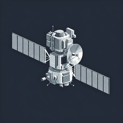 Satellite with solar panels
