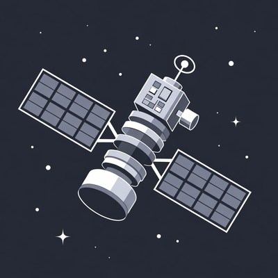 Satellite in space illustration