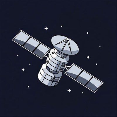 Satellite in space illustration