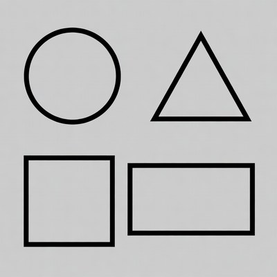 Black Circle Square Triangle Outline