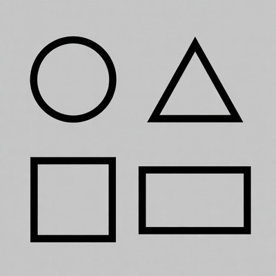 Circle Square Triangle Outline Icons