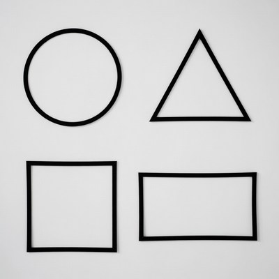 Black Outline Circle Square Triangle