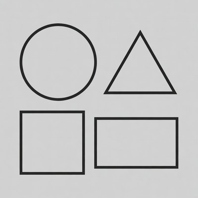 Circle Square Triangle Outline Shapes