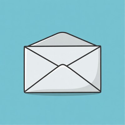 Open white envelope illustration