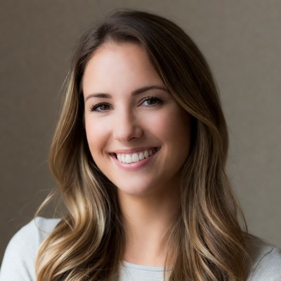Smiling woman with long brown hair