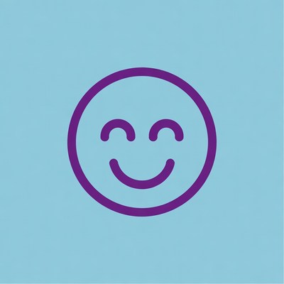 Purple Smiling Face Icon