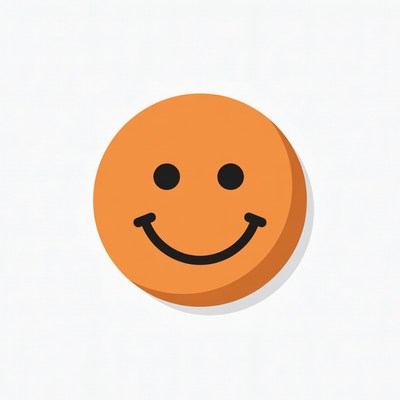 Orange Smiley Face Emoticon
