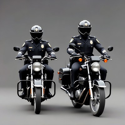 Two Police Officers on Motorcycles