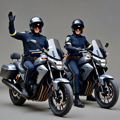 Two police officers on motorcycles