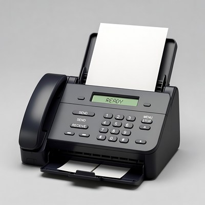 Black Fax Machine Ready Display