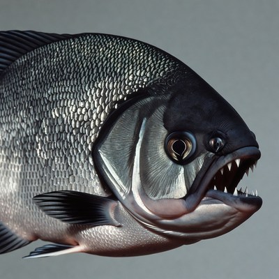 Piranha Fish with Open Mouth