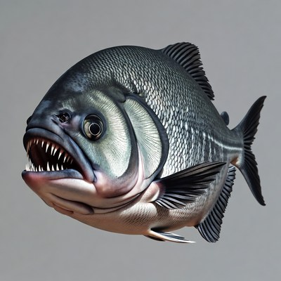 Piranha Fish with Open Mouth